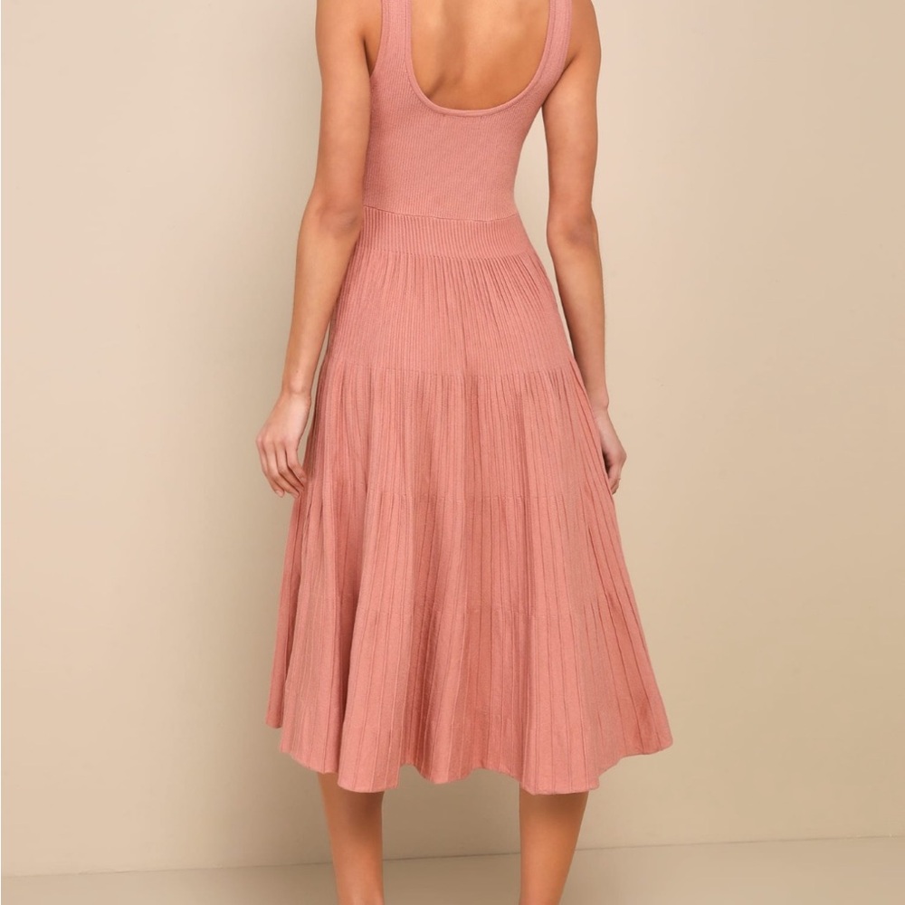 Lulus Dusty Rose Midi Sweater Dress, Size S - Picture 2 of 4